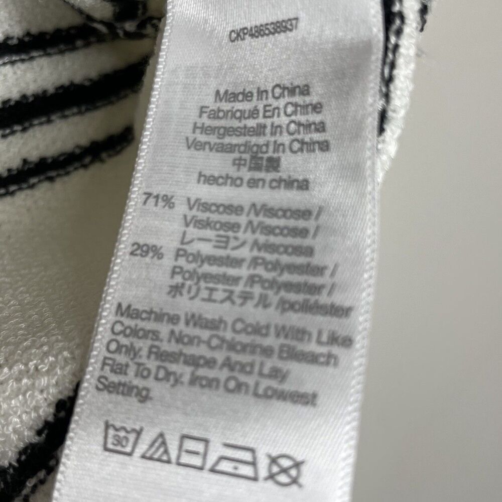 MADEWELL Sweater Women XS Polo Knit Tee NEW Ivory Stripe Short Sleeve NQ341 - Picture 10 of 14